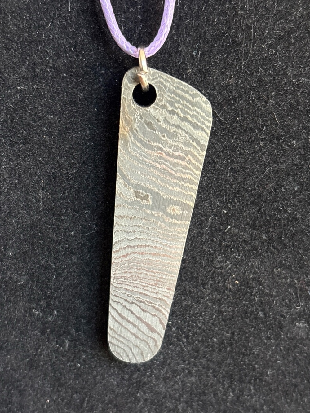 Handmade Sleek Damascus Bar Pendant Necklace